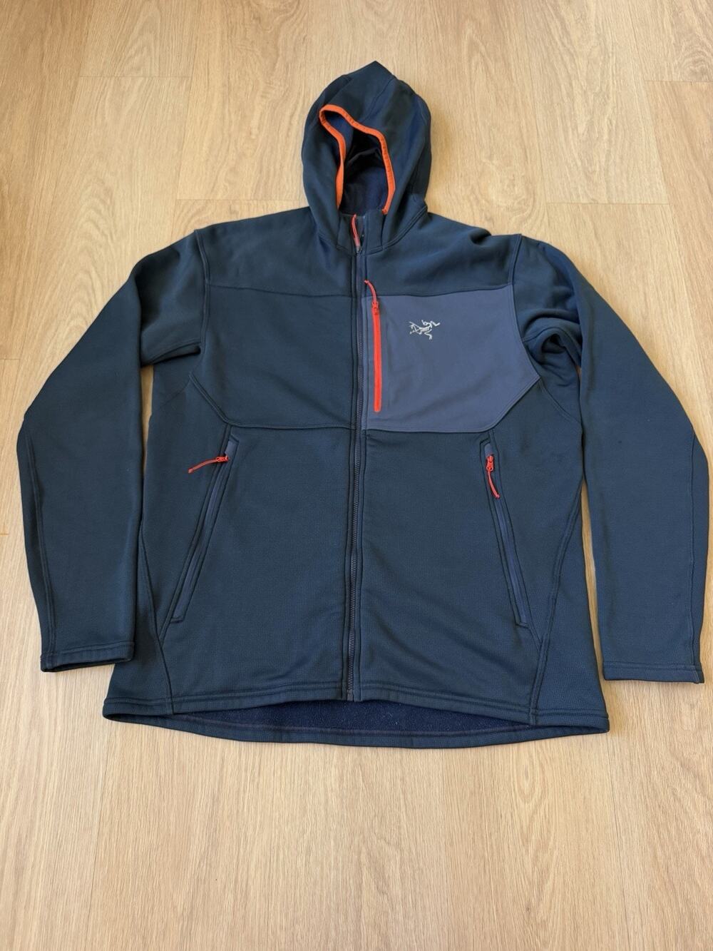 Arc'teryx Fortrez Hoodie Red Navy Blue Polartec Fleece Outdoor Jacket large